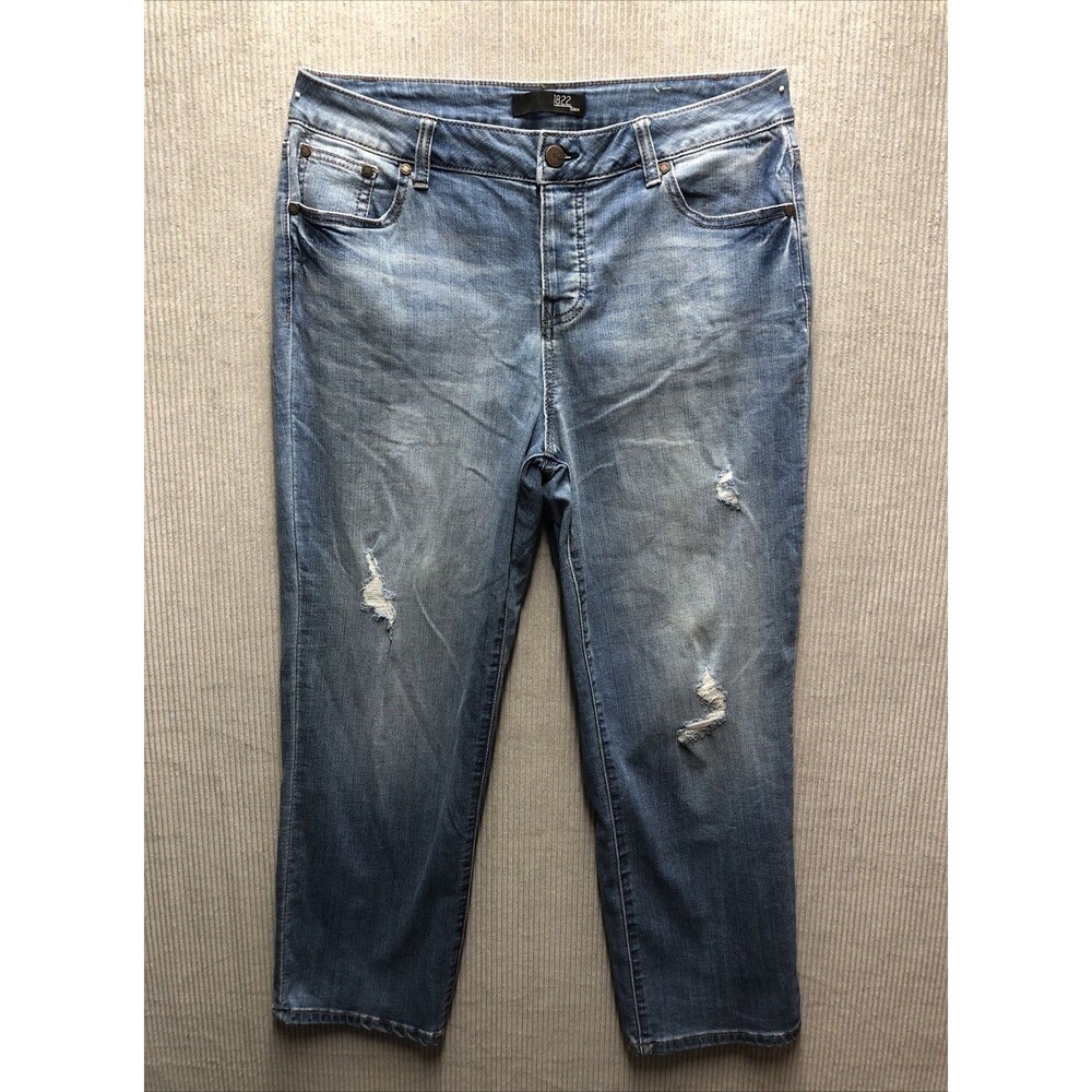 1822 Denim Jeans Women’s Size 10P Button Fly Distressed Destroyed Raw Y2K